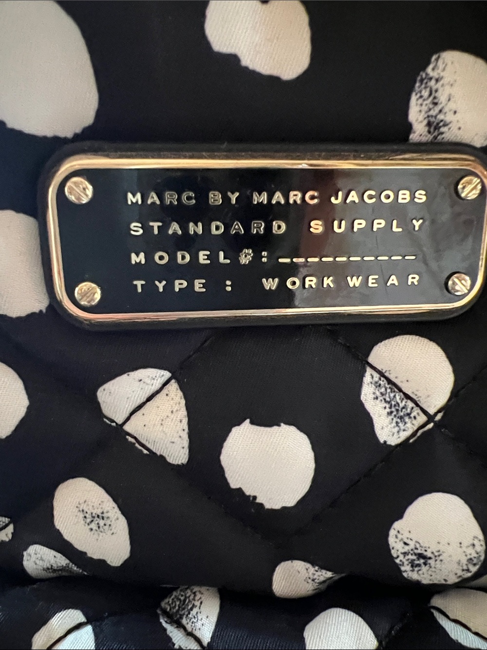 Marc by Marc Jacobs Black and White Polka Dot Quilted Backpack - Picture 2 of 6
